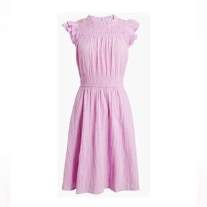 J Crew Womens Gauze/Crinkle Flutter Sleeve Midi Dress Orchid Flower/Purple
